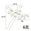 Accesorios Europeos y Americanos Transfronterizos para el Cabello de Novia Boda Flor de Cuatro Hojas Azul Rosa Blanco Pasador en Forma de U Pasador