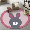 Alfombra Redonda de Dibujos Animados, Tapete Antideslizante para Mesa de Café de Sofá en Sala de Estar, Alfombrilla de Secado Rápido para Silla de Oficina de Estudio en Casa, Manta de Mesita de Noche en Dormitorio