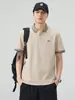 Camisa Polo de Verano con Cuello de Solapa y Bloques de Color 2026, Moderna y Versátil, Camiseta de Manga Corta para Hombre Bordada Simple de Moda