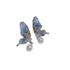 Brincos de pétalas em pintura a óleo degradê estilo férias na praia, frescos e doces, luxo leve, nicho, brincos de alta qualidade