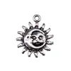 21X17Mm 1.88g Plata Antigua Exportación Más Vendido Sol, Luna, Estrellas, Luna y Sol Colgante