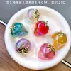 Acessórios DIY Joias Pingente de Morango de Liga 3D Acrílico Galvanizado Pingente de Chaveiro de Fruta Charme Acessório