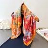 Lenço de Seda Estampado Retro Tendência de Luxo, Lenço Quadrado de Seda Falsa, Lenço de Pescoço Versátil, Lenço Quadrado Pequeno, Lenço de Cabeça, Lenço para Mulheres