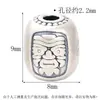 S999 Prata para Pé Fu Zi Zakiram Nó Auspicioso Contas Estilo Nacional Retrô Prata Dura 3D Acessórios para Pulseira com Nó de Corda DIY