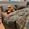 Juego de cuatro piezas de gasa de doble capa con sensación de nube de grado A para maternidad e infantil, juego de tres piezas con textura de algodón puro para juego de ropa de cama de dormitorio de estudiante, funda de edredón 1