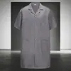 Jaleco Azul de Manga Curta Roupas de Trabalho Camufladas Roupas de Proteção do Trabalho Roupas à Prova de Poeira para Oficina Resistente a Manchas Jaleco Longo Roupas para Manuseio em Fábrica de Criação