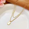 Collar de temperamento transfronterizo que no se decolora, exquisita y versátil cadena dorada de clavícula de acero inoxidable, nueva joyería para mujer