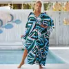 Chaqueta Cover-Up de Bikini de Rayón Europeo y Americano Transfronterizo para Traje de Baño de Aguas Termales, Ropa Exterior, Falda de Playa Marítima, Chal para Traje de Baño para Mujer