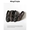 Versão em Pele de Ovelha~Sapatos Mary Jane Esportivos Retrô para Mulheres com Aumento Interno de Altura, Sapatilhas Macias de Tira Única para a Primavera para Mulheres
