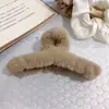 Presilha de Cabelo de Pelúcia Imitação de Pelo de Coelho Clip de Cabelo Coreano Outono e Inverno Estilo Suave Presilha Grande de Tubarão Acessórios de Cabelo Atacado