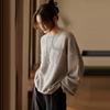 100% Pura Lã de Caxemira Feminina Gola Redonda Mesmo Estilo de Liu Wen Solto Casual Simples Moda Peça Base Tricô Estilo Outono e Inverno