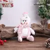 Cross-border novo retrátil velho boneco de neve boneca rosa lantejoulas boneca natal ornamentos decorativos de janela