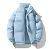 Casaco de algodão grosso de inverno para homens, jaqueta de algodão de corte solto, casaco moderno com gola alta, jaqueta puffer para casais, blusa versátil de cor sólida, casaco de algodão