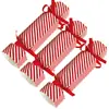 Caixa de Doces Listrada Vermelha de Natal da Amazon Transfronteiriça Caixa de Doces Hexagonal para Casamento Caixa de Presente Hexagonal Caixa de Embalagem Caixa de Papel