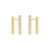 Pendientes Dorados de Plata de Ley 925 Versátiles Exquisitos de Moissanita Estilo Chanel Pequeño Superpuestos Lujo Ligero Pendientes de Alta Gama Transfronterizos