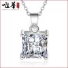 Weihua Collar con Colgante Geométrico Cuadrado Personalizado de Amor Estrella Plateado para Mujer Collar Corto Simple con Colgante de Zirconia en Stock
