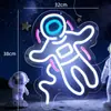 Luces de Neón de Astronauta Transfronterizas Luces de Astronauta Espacial Luces con Forma de Planeta Decoración de Habitación Luces LED de Atmósfera