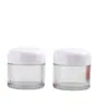 Frasco de Creme para Olhos Transparente de Parede Grossa 50g, Selado e à Prova de Vazamentos, Frasco Pet Hidratante e Umectante para Rosto, Pote de Colágeno para Hidratação, Frasco Recarregável