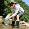 Botas de Lluvia de Moda, Nuevos Zapatos Acuáticos para Mujer de Media Caña, Ligeros Impermeables Antideslizantes Botas para Senderismo, Camping, Vadeo, Zapatos de Goma, Zapatos de Lluvia para Mujer