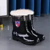 Botas de trabajo de invierno impermeables, antideslizantes, cálidas, de caña alta, engrosadas, para hombre, botas de lluvia de media caña y cortas