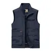Chaleco Fino de Primavera y Otoño para Hombres Jóvenes y de Edad Media, Ropa de Trabajo con Múltiples Bolsillos, Secado Rápido, Holgado, Talla Grande