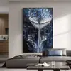 Pintura al óleo de imitación de cola de ballena con un toque de alta gama, Pintura decorativa para sala de estar, Textura de arte mural de fondo para sofá, Pintura colgante nórdica de lujo ligero