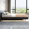 Estructura de Cama Tatami Flotante con Base de Listones, Estructura de Cama Doble Simple Moderna sin Cabecero, Hecha de Madera Maciza para Apartamentos Pequeños