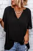 2026 Verano Europeo y Americano Nuevo Top Holgado de Cuello en V Amazon Wish Sitio Independiente Camiseta Casual para Mujer Camisa de Gasa