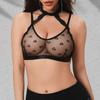 Sujetador de Comercio Exterior Estilo Lujuria Pura Malla Transparente Sexy Verano Delgado Push-Up Corazón Halter Sin Tirantes
