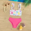 Traje de baño de dos piezas dividido transfronterizo 2025 Nuevo traje de baño para niñas Traje de baño infantil lindo pequeño y mediano