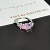 Coleção Flash Diamond, Diamantes Coloridos da Moda, Anéis de Alta Qualidade com Pedras Coloridas Incrustadas, Anéis de Luxo Acessível com Design de Nicho Estilo Cool para Mulheres