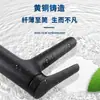 Grifo de latón negro simple para lavabo de encimera, un solo agujero, agua fría y caliente, grifo para lavabo de tocador, baño, Ingeniería, hogar