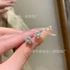 Atacado de fábrica alta qualidade gelo através de prata s925 incrustada material natural perigoso jade azul água estrela de cinco pontas brincos pequeno fresco