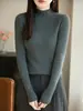 Suéter grueso de punto medio de cuello alto para otoño e invierno para mujer, suéter de punto de 7 puntos al por mayor con textura de trenzado, vintage y texturizado