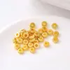 Placa de cobre conservante del color, oro real de 18 quilates, espaciador de rueda de cuentas de cuchillo plano curvo, pulsera DIY al por mayor, espaciador de flores, accesorios para collares D18