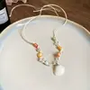 Collar Colgante de Estrella de Mar de Resina con Perlas de Arroz Estilo Resort, Sencillo y Dulce, Cadena para Clavícula Versátil con un Diseño Único para Mujer