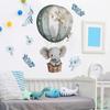 M18065 Elefante Lindo Globo Aerostático Flores Hojas Cayendo Pegatinas de Pared Creativas Tienda Hogar Decoración de Fondo Pegatinas