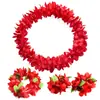 Fiesta Kaifeng 80 piezas flor cifrado engrosado collar hawaiano anillo para la cabeza pulsera juego de cuatro piezas actuación en escenario disfraz
