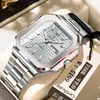 Poedagar/Marca Suiza 672 Calendario Doble Reloj para Hombre Resistente al Agua Luminoso de Lujo Reloj de Cuarzo