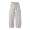 Pantalones casuales de algodón 100% para hombre Muqiu, 12 piezas, tejido de orillo, estilo 'old money', corte holgado, pierna recta, estilo workwear, largos