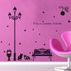 Fabricantes de adesivos de parede atacado novas luzes de rua sob o gato quarto sala de estar removíveis decorativos adesivos de parede SK9180