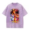 Camiseta de Manga Curta Masculina e Feminina com Estampa Digital Indústria Pesada Americana Casual Versátil Top Solto