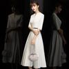 Minivestido Blanco para Mujer 2026 Nuevo Vestido de Longitud Media para el Día a Día para Registro de Boda y Registro de Matrimonio Vestido Blanco