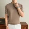 Nuevo [en stock] suéter de otoño e invierno [estilo old money] para hombre, de punto, cuello redondo, con botones, manga corta