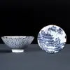 Taza de té cerámica sombrero maestro taza de té pintada a mano té individual taza de té japonés azul y blanco porcelana taza de té juego de té kung fu cuenco de té al por mayor