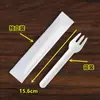 Talheres de Papel Biodegradáveis Descartáveis Garfo Colher Garfo Garfo de Bolo Faca Colher de Sobremesa Colher para Sorvete Colher de Segurança