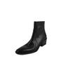 Texue burst ~ Botines Chelsea de piel de vaca lavada, punta cuadrada pequeña, tacón medio grueso, totalmente de piel por dentro y por fuera, para mujer, invierno 2024