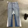 Ga Venta al por Mayor Comercio Exterior Transfronterizo Marca de Moda Jeans de Mezclilla Acampanados Lavados Desgastados Patchwork Unisex