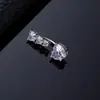 Anillo de Ombligo de Cobre con Circonita de Venta Caliente Transfronteriza para Mujeres, Piercing de Ombligo de Acero Inoxidable con Aguja de Mariposa Corazón Flor