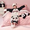 Otoño e Invierno Franela Niñas Pijama Infantil Padre-Hija 2025 Pijama Grueso y Extendido Ropa de Dormir Infantil